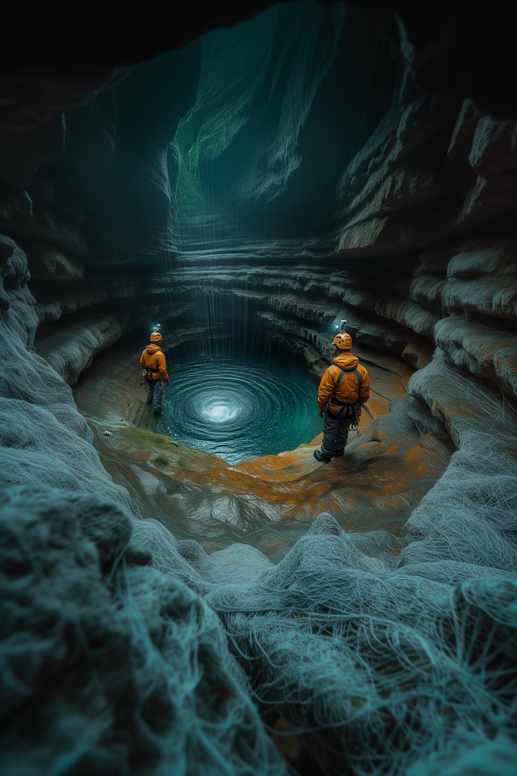 Image of a proud woman, standing in a distance. She has steely determination on her pale motionless face. Dark hair of shimmering rainbows flowed in the breeze below a heavy, intricate crystal crown, and her golden dress flowed as if under water in the heavy Titanian air. She held out a white, translucent conical vessel, slowly tipping its empty contents to the ground.